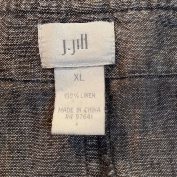 J. Jill XL Women's Linen Jacket Black Long Sleeve Button Front Casual - Picture 7 of 8